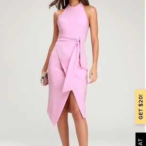 NWT ESSIE MAUVE PINK TIE-FRONT HALTER DRESS